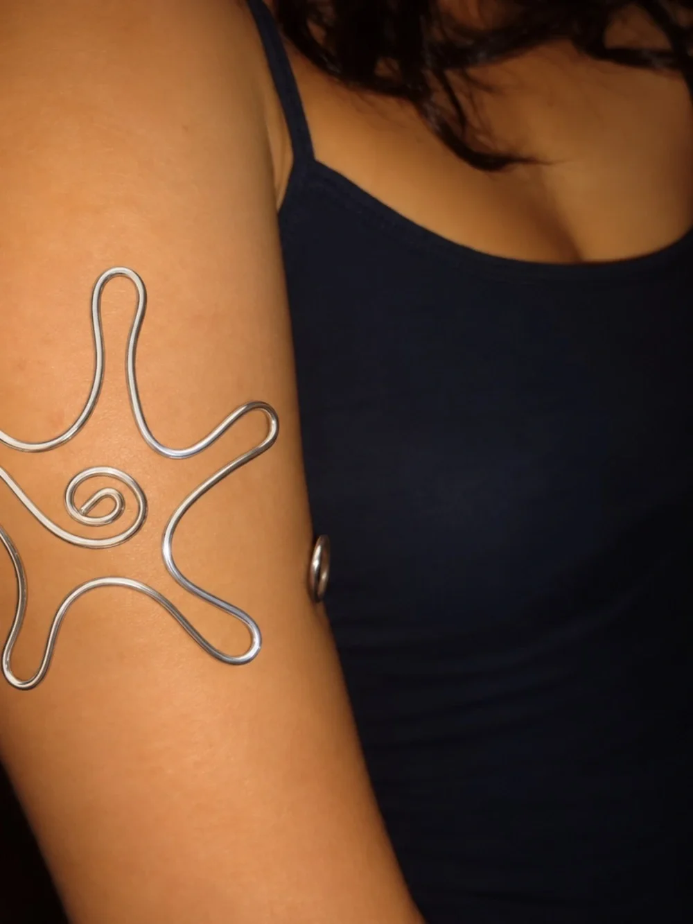 Handmade Stainless Steel Spiral Star Arm Cuff